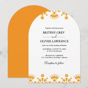 Elegant Gold Papel Picado weeding Invitation