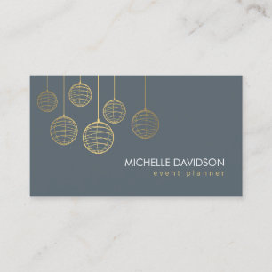 Elegant Gold Paper Lanterns 4 for Event Planner Business Card
