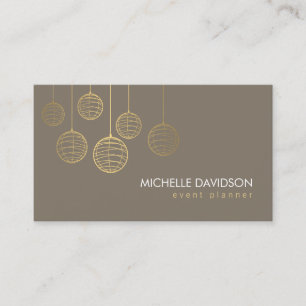 Elegant Gold Paper Lanterns II for Event Planner Business Card