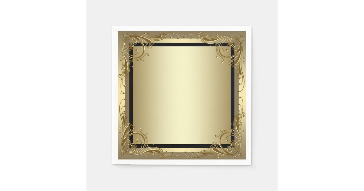 Elegant Gold Paper Napkin Zazzle.co.uk