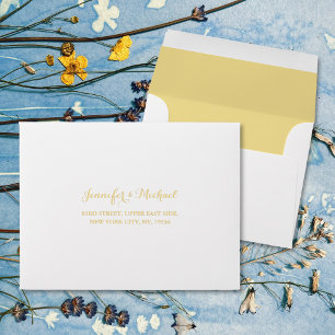Elegant Gold Party Wedding RSVP Return Address DIY Envelope