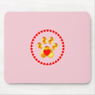 Elegant gold paw mouse mat