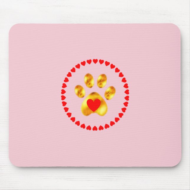 Elegant gold paw mouse mat (Front)