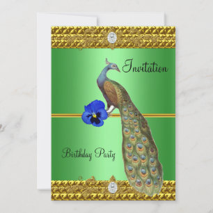 Elegant Gold Peacock Invitation