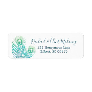 Elegant Gold Peacock Return Address Labels