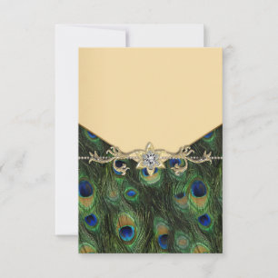 Elegant Gold Peacock Wedding Invitations