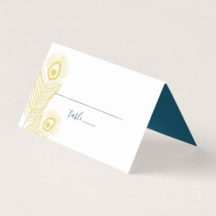 Elegant Gold Peacock Wedding Table Number Cards