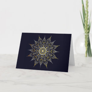 Elegant Gold & Pearl Mandala Blank Note Card