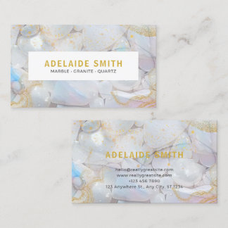 Elegant Gold Pearl Marble Luxury Business Card