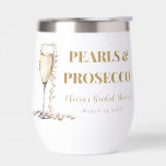 Elegant Gold Pearls and Prosecco Bridal Shower<br><div class="desc">Elevate your bridal shower with our Elegant Gold Pearls and Prosecco Thermal Wine Tumbler, the epitome of sophistication and practicality. Crafted with double-wall insulation, this tumbler keeps your favourite wine or cocktail at the perfect temperature while adorned with shimmering gold accents and delicate pearls for a touch of elegance. Whether...</div>