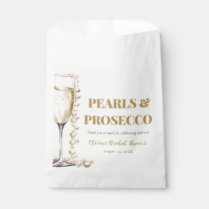 Elegant Gold Pearls and Prosecco Bridal Shower Favour Bags