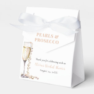 Elegant Gold Pearls and Prosecco Bridal Shower Favour Box