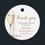 Elegant Gold Pearls and Prosecco Bridal Shower Favour Tags<br><div class="desc">The Elegant Gold Pearls and Prosecco Bridal Shower Favour Tags are a luxurious and sophisticated addition to any bridal shower favour. With their elegant design featuring gold pearls and prosecco champagne, these favour tags add a touch of refinement to the gifts for guests. Whether tied to favour bags, boxes, or...</div>