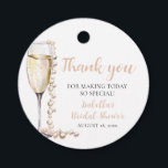 Elegant Gold Pearls and Prosecco Bridal Shower Favour Tags<br><div class="desc">The Elegant Gold Pearls and Prosecco Bridal Shower Favour Tags are a luxurious and sophisticated addition to any bridal shower favour. With their elegant design featuring gold pearls and prosecco champagne, these favour tags add a touch of refinement to the gifts for guests. Whether tied to favour bags, boxes, or...</div>