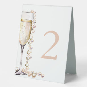 Elegant Gold Pearls and Prosecco Bridal Shower Tab