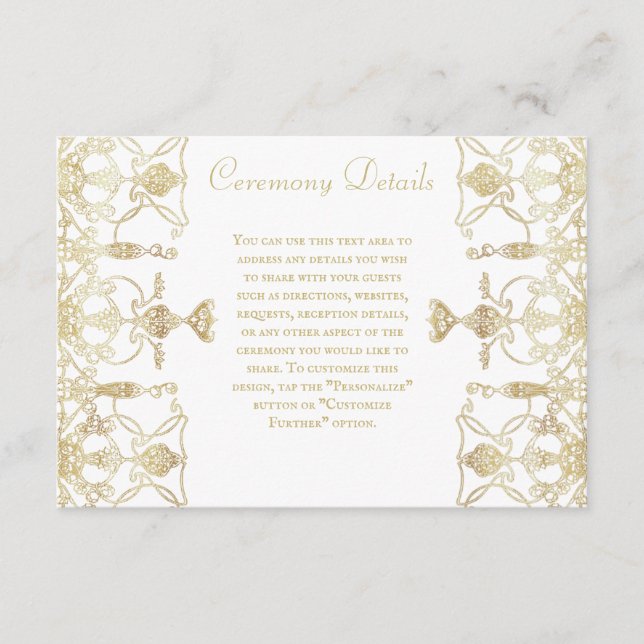 Elegant Gold Pentacle Handfasting Enclosure Card (Front)