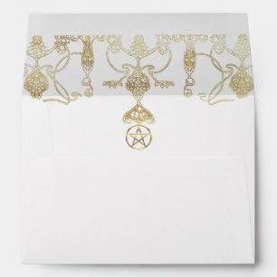 Elegant Gold Pentacle Handfasting Envelope