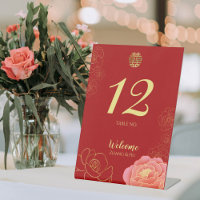 Elegant Gold Peony Chinese Wedding Table