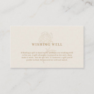 Elegant gold peony Wishing Well Enclosure Card
