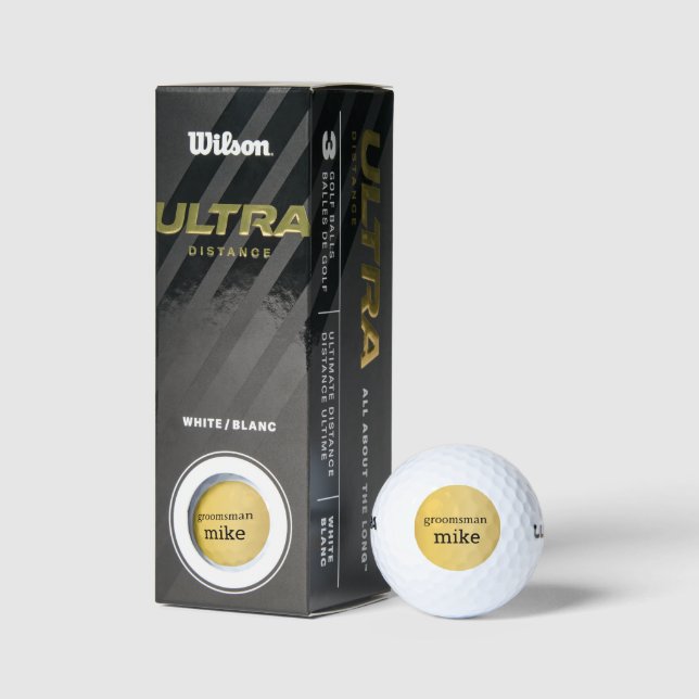 Elegant Gold Personalised Groomsmen Golf Balls (Packaging)