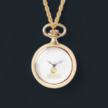 Elegant Gold Personalised Groomsmen Watch<br><div class="desc">Add a personal touch to your wedding with personalised groomsmen gift This gift features white monogram in gold circle element with name and title in gold classic serif font style on white background. Also perfect for best man, father of the bride and more. Please Note : The foil details are...</div>