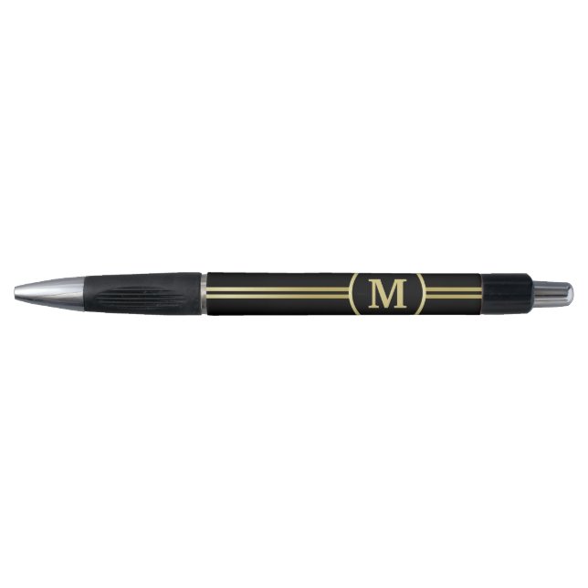 Elegant gold Personalised  Monogram on black  (Front)