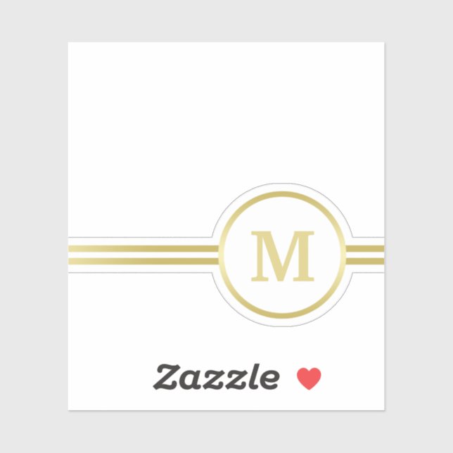 Elegant gold Personalised  Monogram on black  (Sheet)