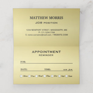 Elegant gold Personalised  Monogram on black  Appointment Card