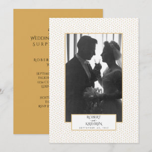 Elegant Gold Photo 50th Wedding Anniversary Party Invitation