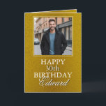 Elegant Gold Photo Boyfriend Birthday Card<br><div class="desc">A custom photo of your boyfriend paired with a heartfelt birthday message,  celebrating him on his special day. A meaningful and personalised way to make him feel loved and appreciated.</div>