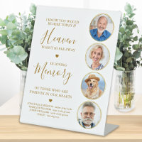 Elegant Gold Photo Collage Heaven Wedding Memorial