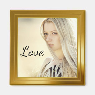Elegant Gold Photo Frame Magnet