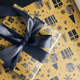 Elegant Gold Photo Holiday Christmas Wrapping Paper