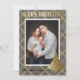 Elegant Gold Photo Merry Christmas Card