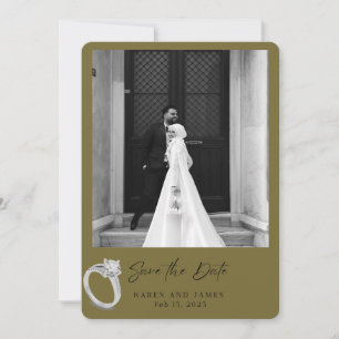 Elegant Gold Photo Save The Date Card