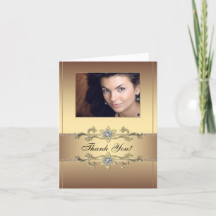 Elegant Gold Photo Thank You Cards