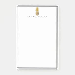 Elegant Gold Pineapple Post-it Notes