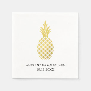 Elegant Gold Pineapple Wedding Napkin
