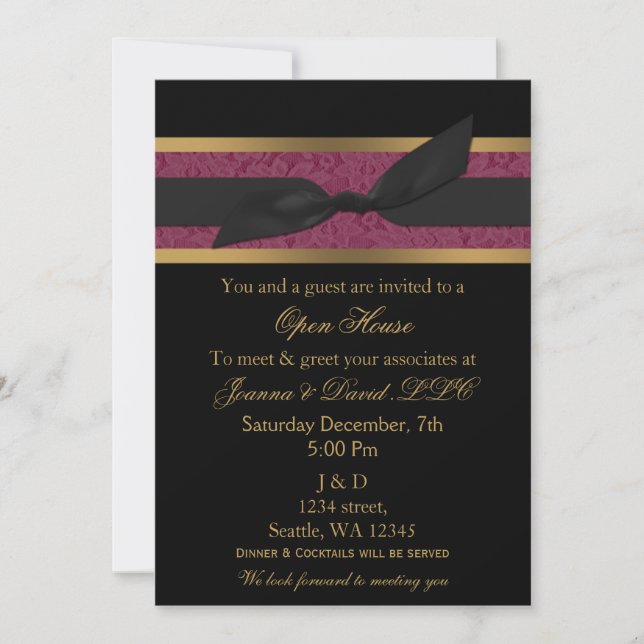 Elegant Gold pink Corporate party Invitation (Front)
