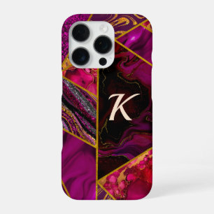 Elegant gold pink purple glitter girly  iPhone 16 pro case