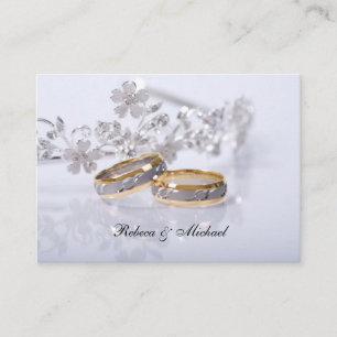 Elegant Gold / Platinum Wedding Band RSVP Card