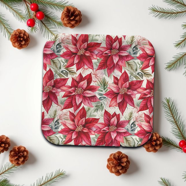 Elegant Gold Poinsettia Flower Paper Plate (Creator Uploaded)