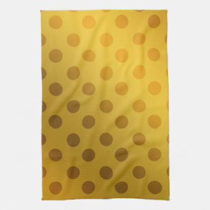 Elegant Gold Polka Dot Design Table & Tea Towel