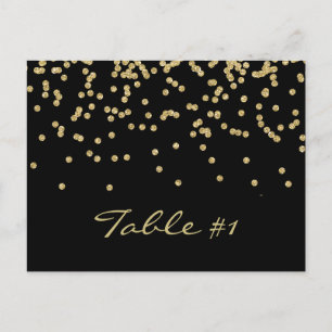 Elegant gold polka-dots confetti Table number Postcard