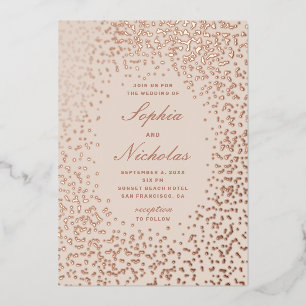 Elegant gold polka dots. Ivory blush wedding