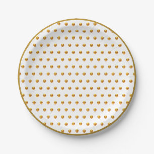 Elegant Gold Polka Dots Paper Plate