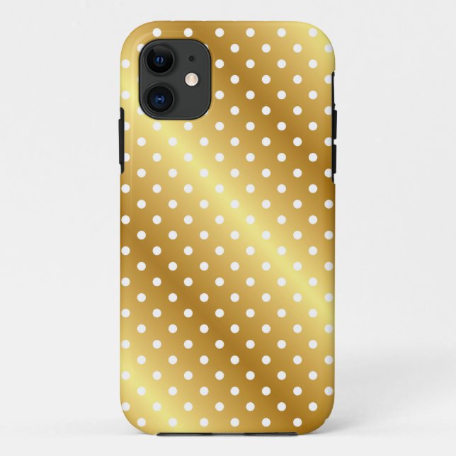 Elegant Gold Polkadot iPhone Case (Back)