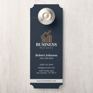 Elegant Gold Property Logo Real Estate Door Hanger