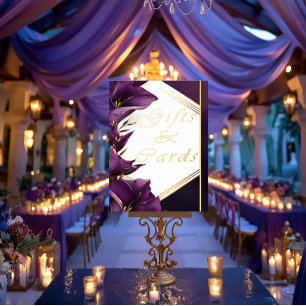 Elegant Gold & Purple Calla Lily Wedding Gifts  Foil Prints