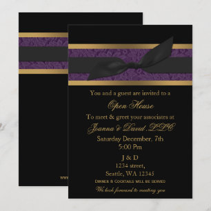 Elegant Gold purple Corporate party Invitation
